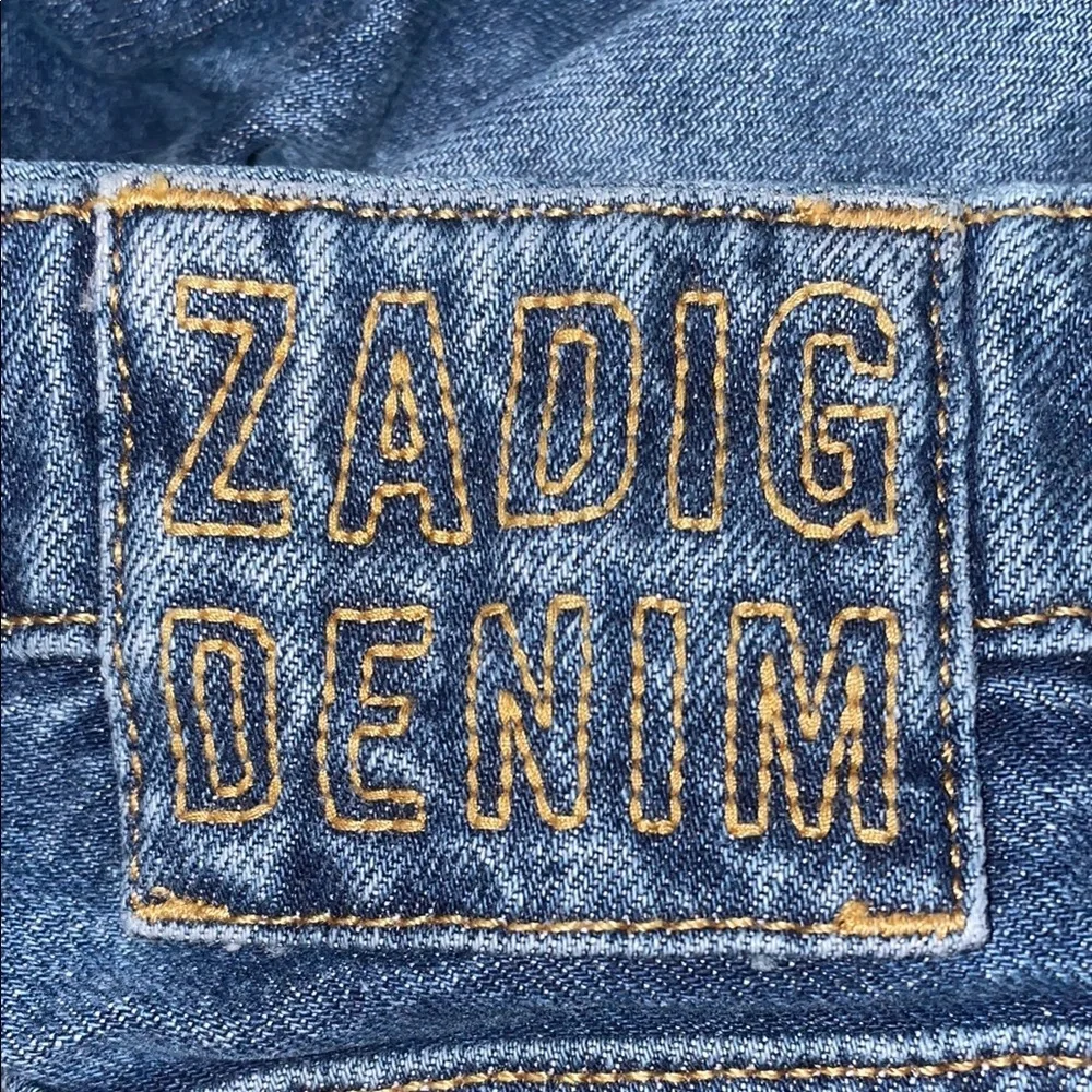 Zadig & Voltaire Jane B Blue Flare Denim Jeans Two Tone Flare High Waisted 80’s